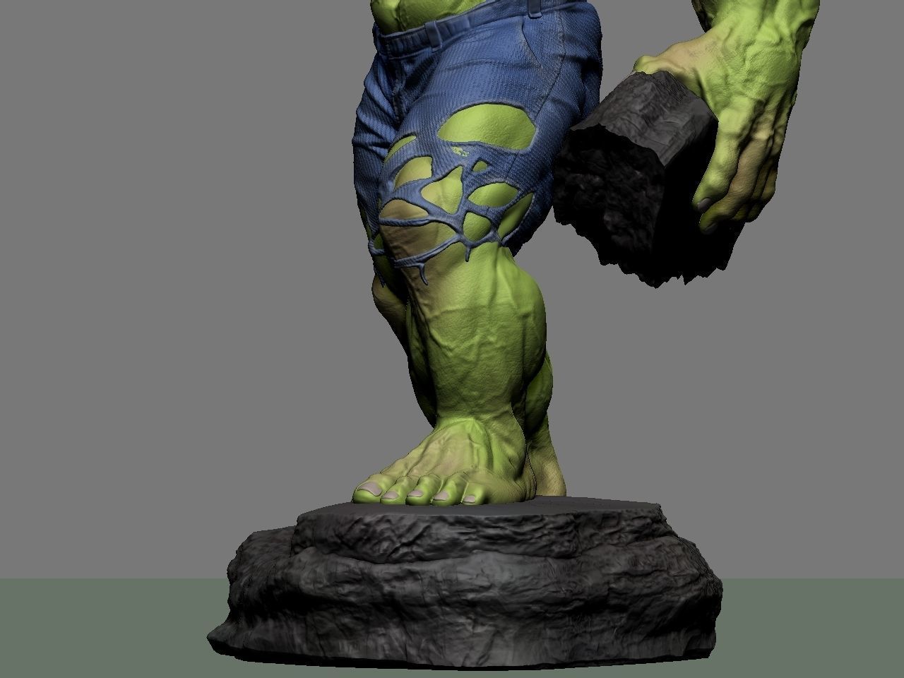 the hulk incredible statue 3D print model_34