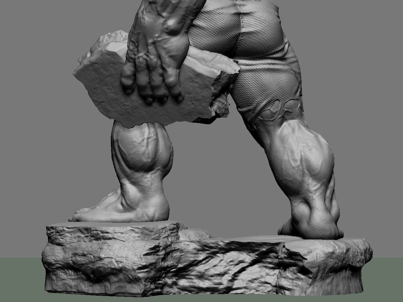 the hulk incredible statue 3D print model_39