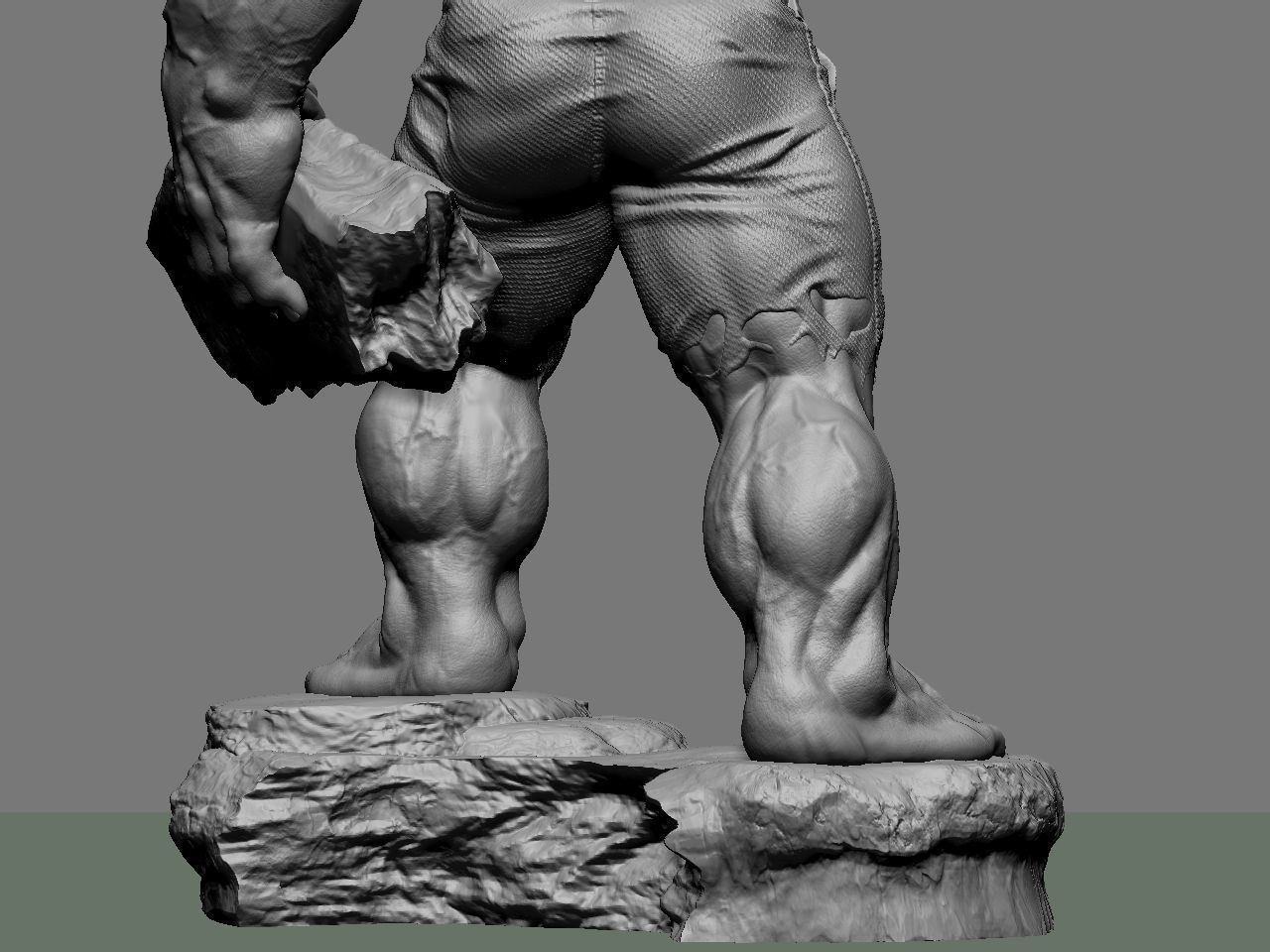 the hulk incredible statue 3D print model_41