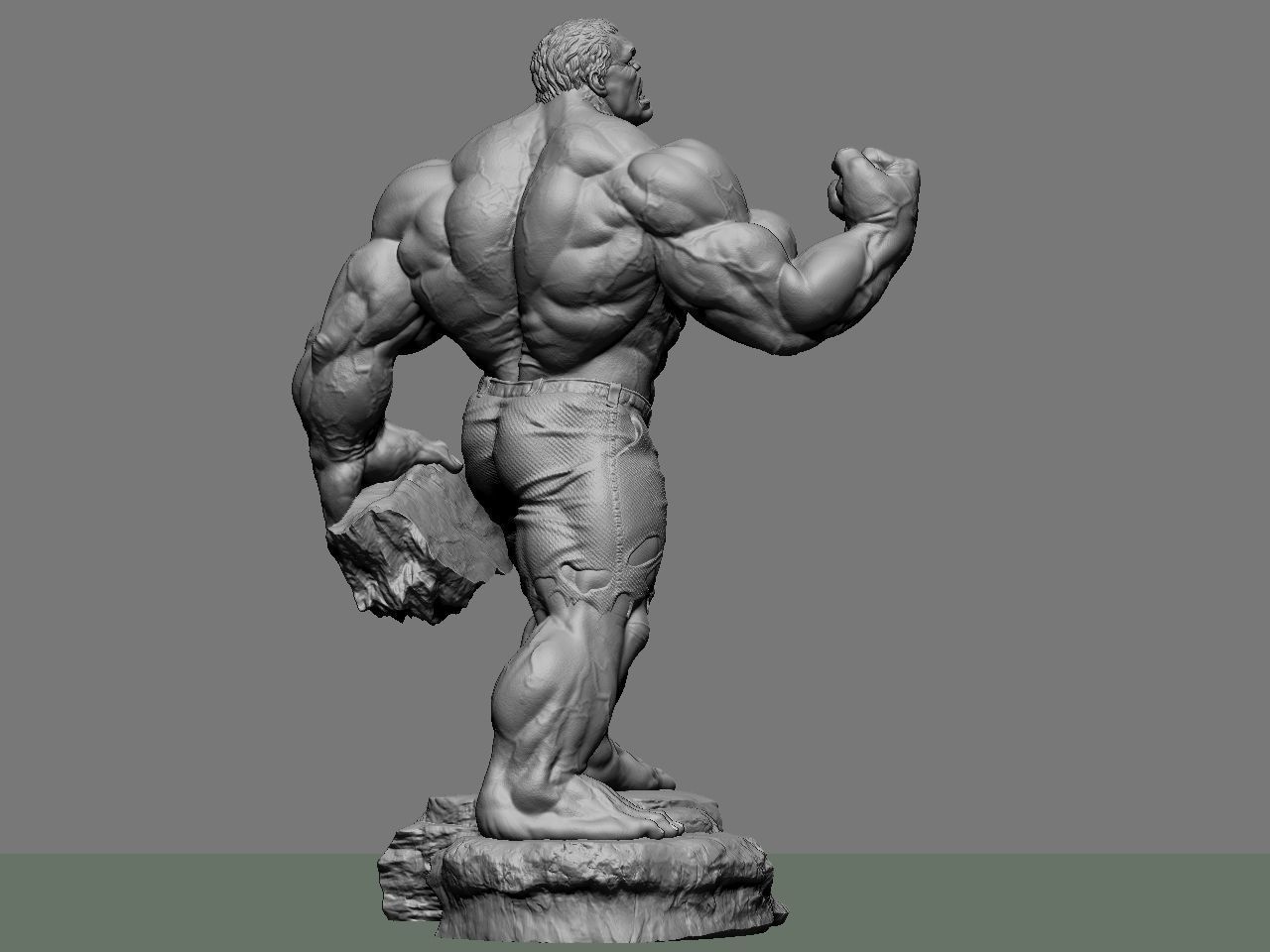 the hulk incredible statue 3D print model_11