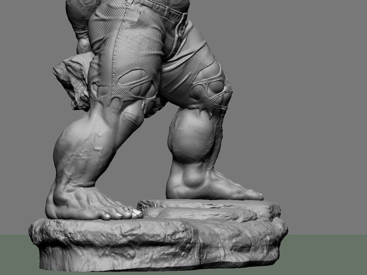 the hulk incredible statue 3D print model_45