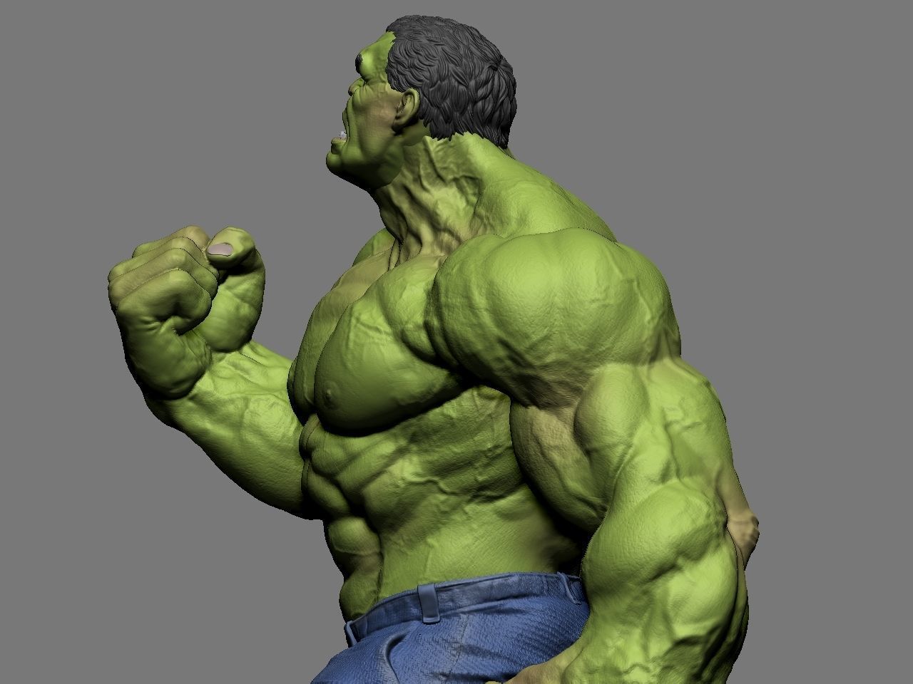 the hulk incredible statue 3D print model_20