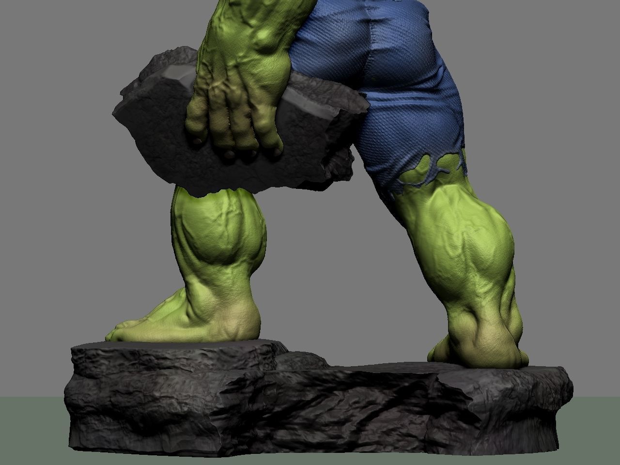 the hulk incredible statue 3D print model_38
