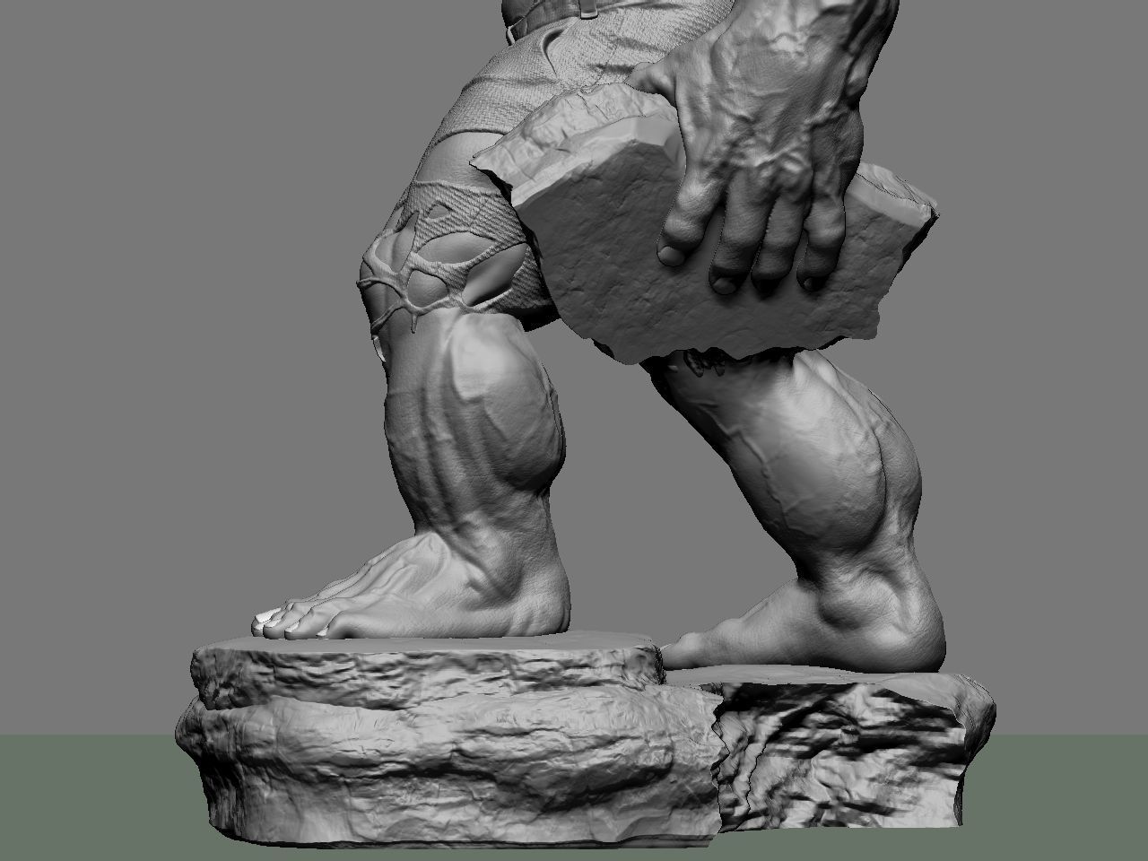 the hulk incredible statue 3D print model_37