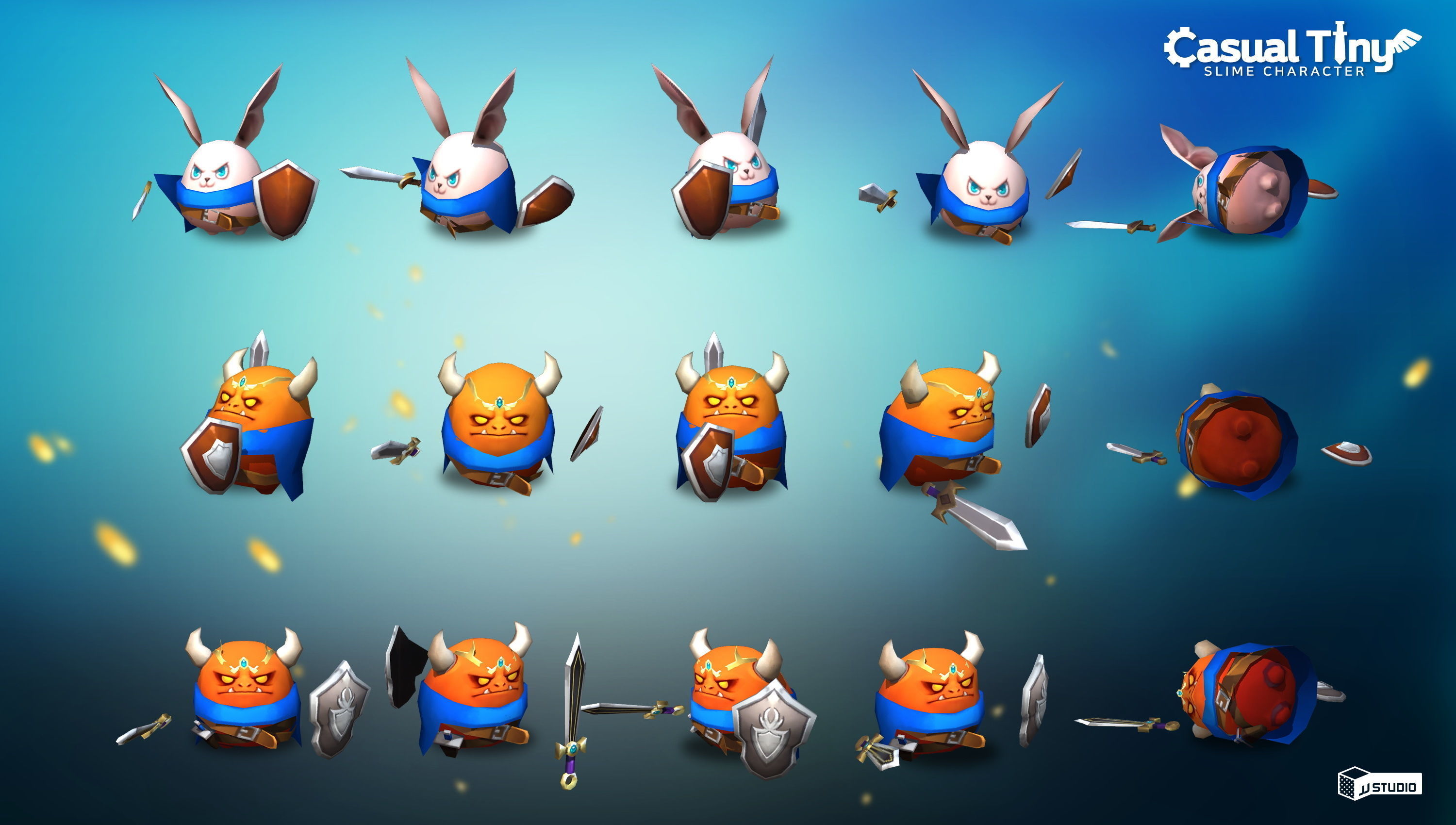 Casual Tiny Slime - Magic knight Pack Low-poly 3D model_3