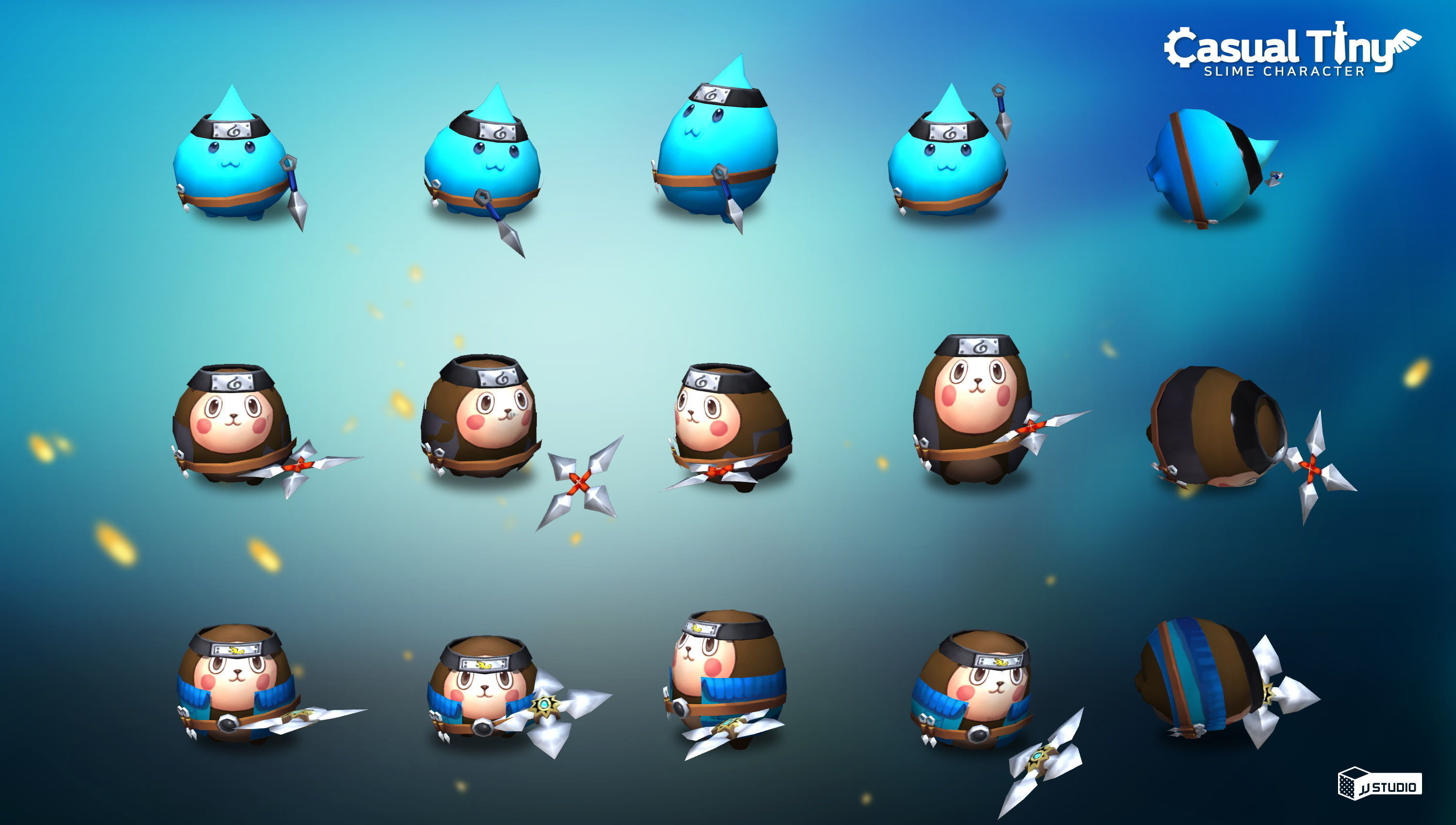 Casual Tiny Slime - Ninja Pack Low-poly 3D model_3