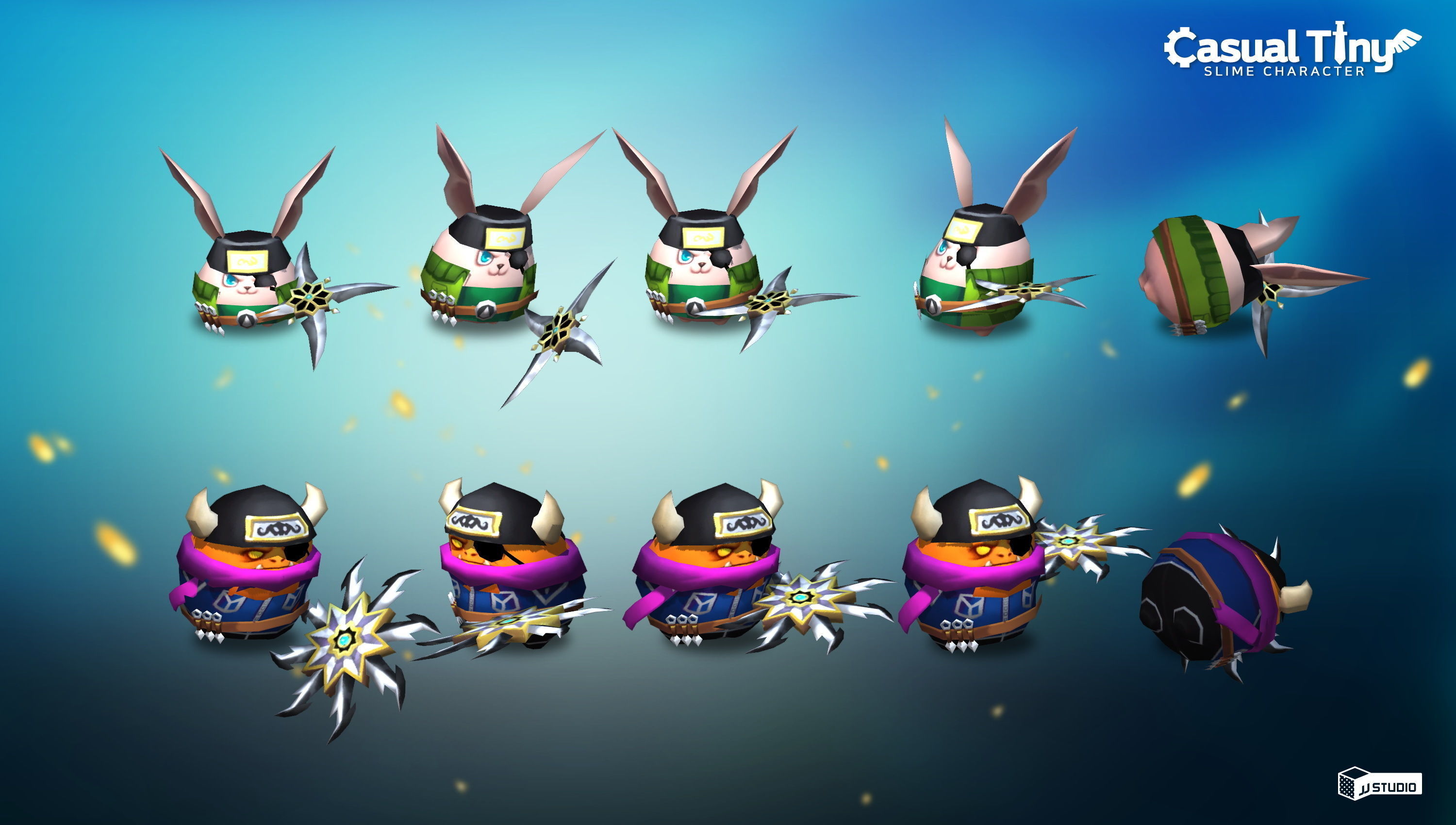 Casual Tiny Slime - Ninja Pack Low-poly 3D model_4