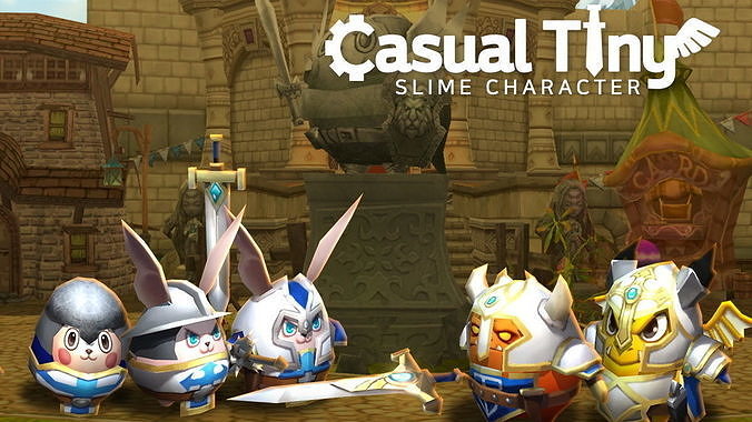 Casual Tiny Slime - Paladin Pack Low-poly 3D model