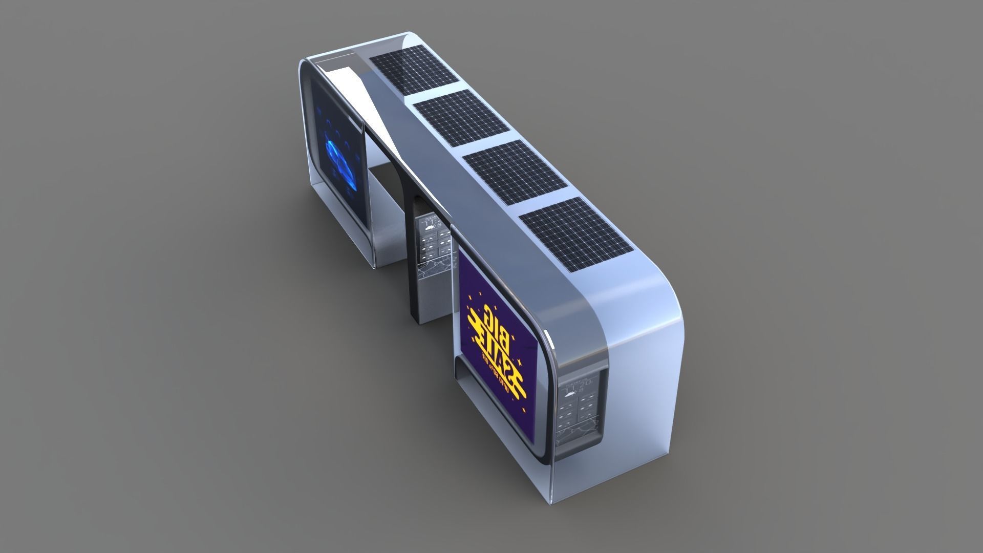 Bus Stop Low-poly 3D model_6