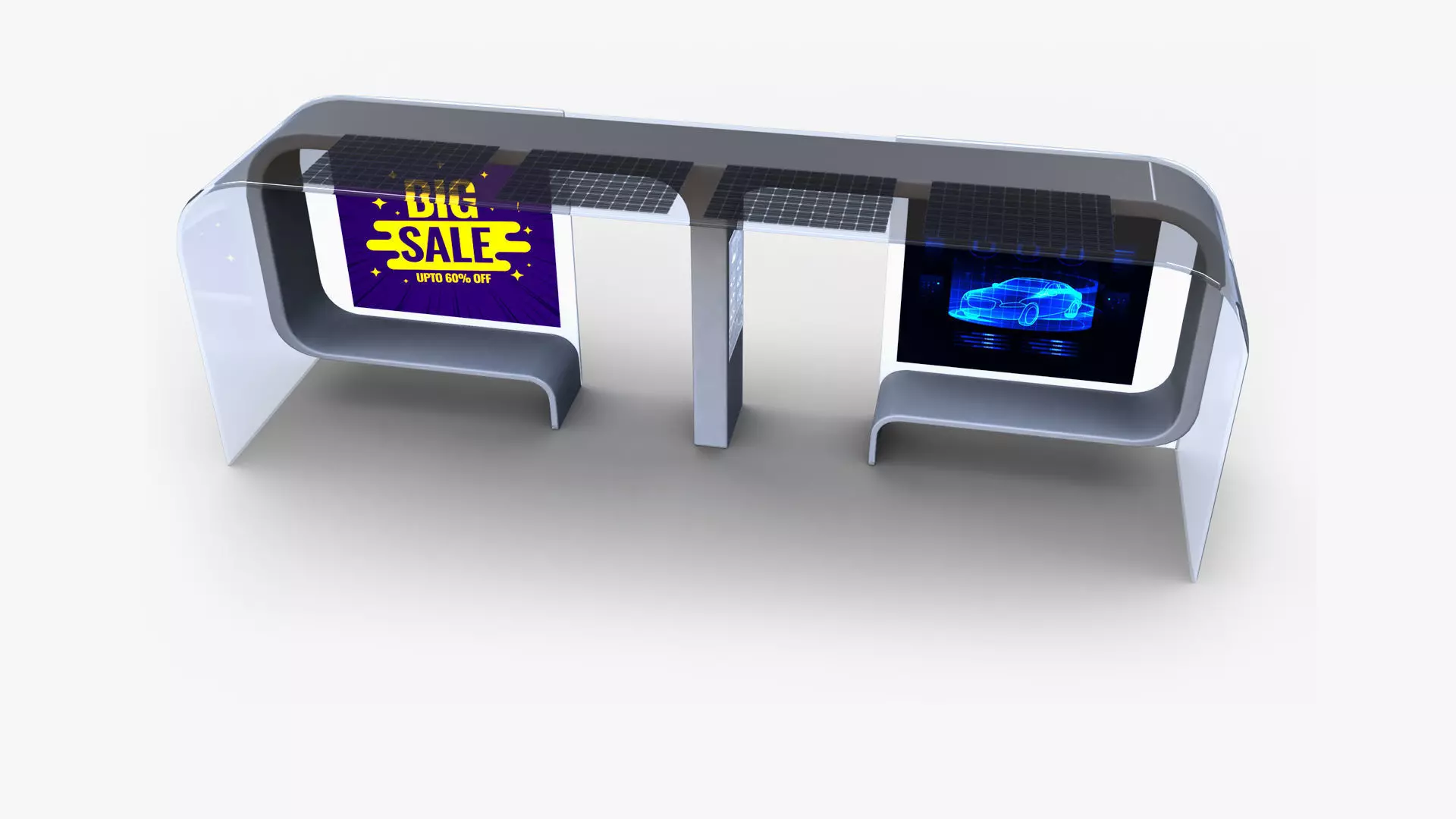 Bus Stop Low-poly 3D model_0