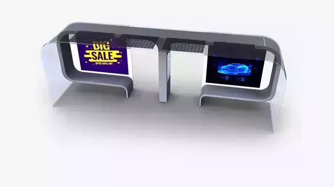 Bus Stop Low-poly 3D model