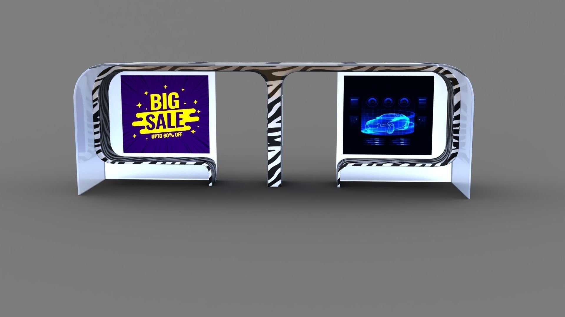 Bus Stop Low-poly 3D model_21