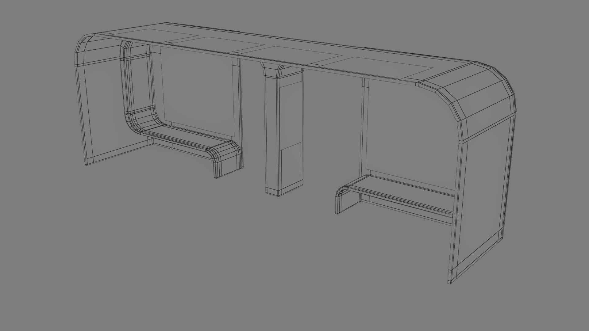 Bus Stop Low-poly 3D model_38