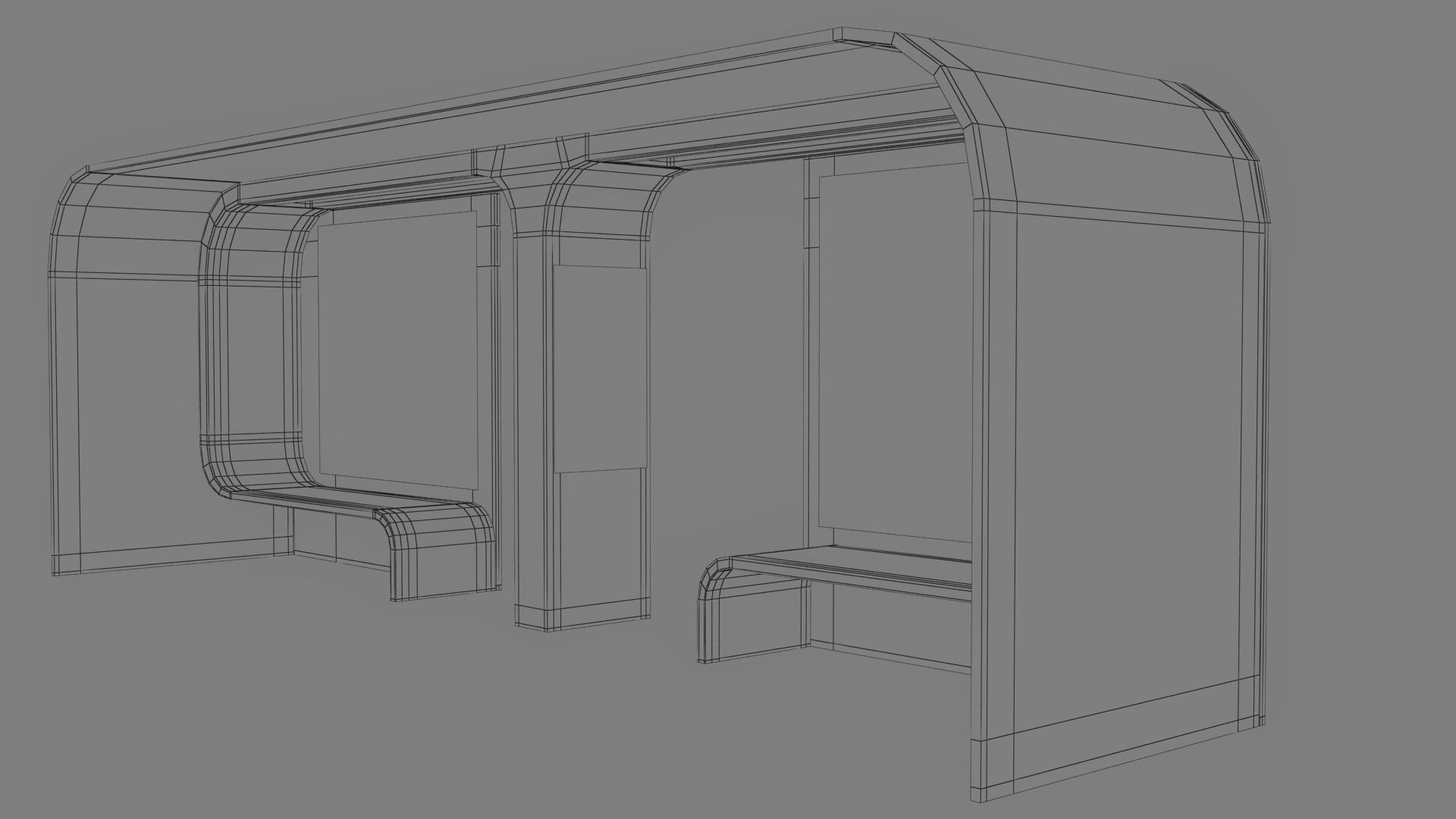 Bus Stop Low-poly 3D model_48