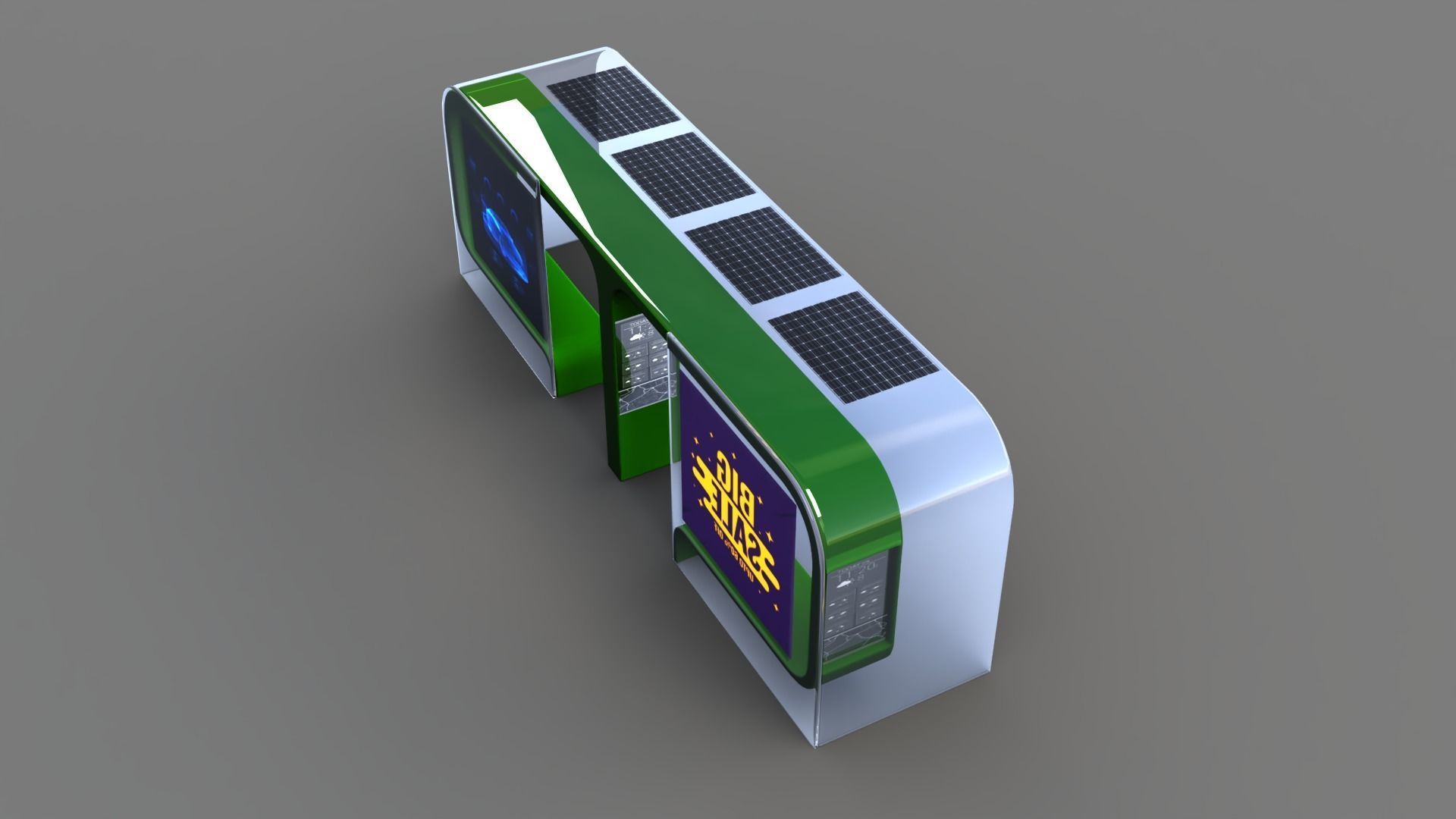 Bus Stop Low-poly 3D model_30