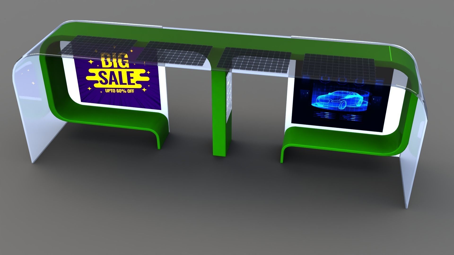 Bus Stop Low-poly 3D model_25