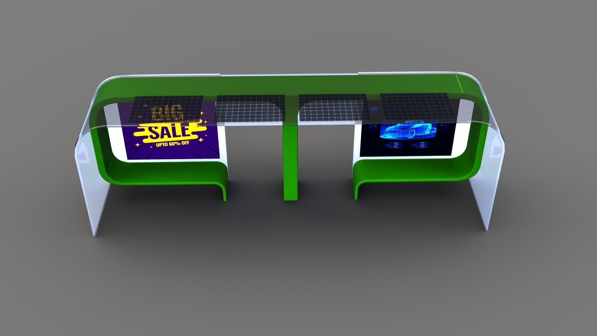 Bus Stop Low-poly 3D model_34