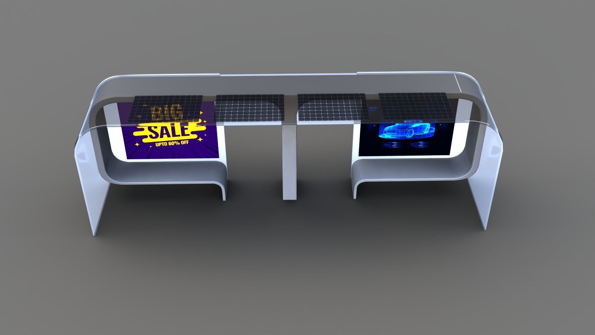 Bus Stop Low-poly 3D model_10