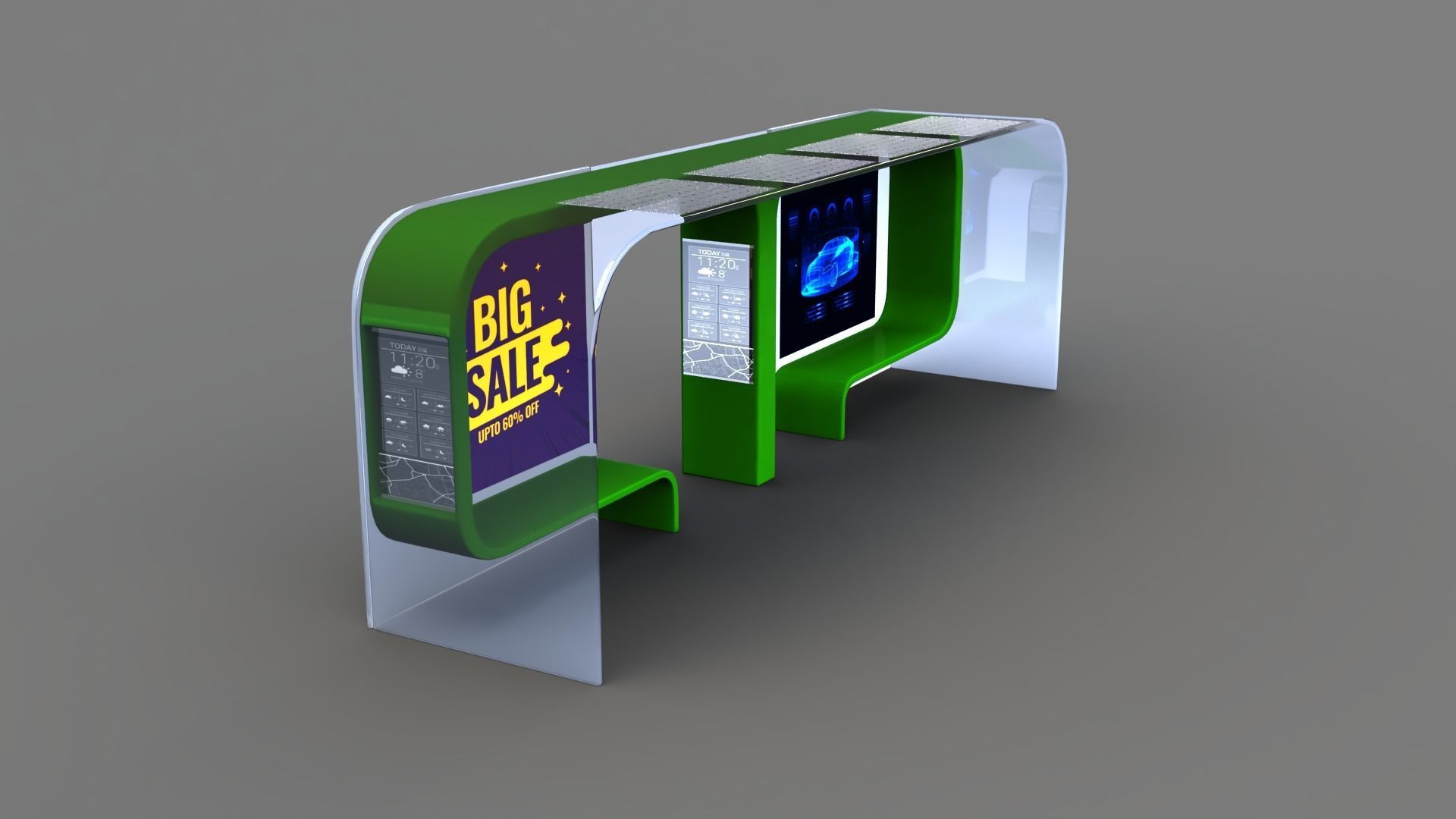 Bus Stop Low-poly 3D model_28