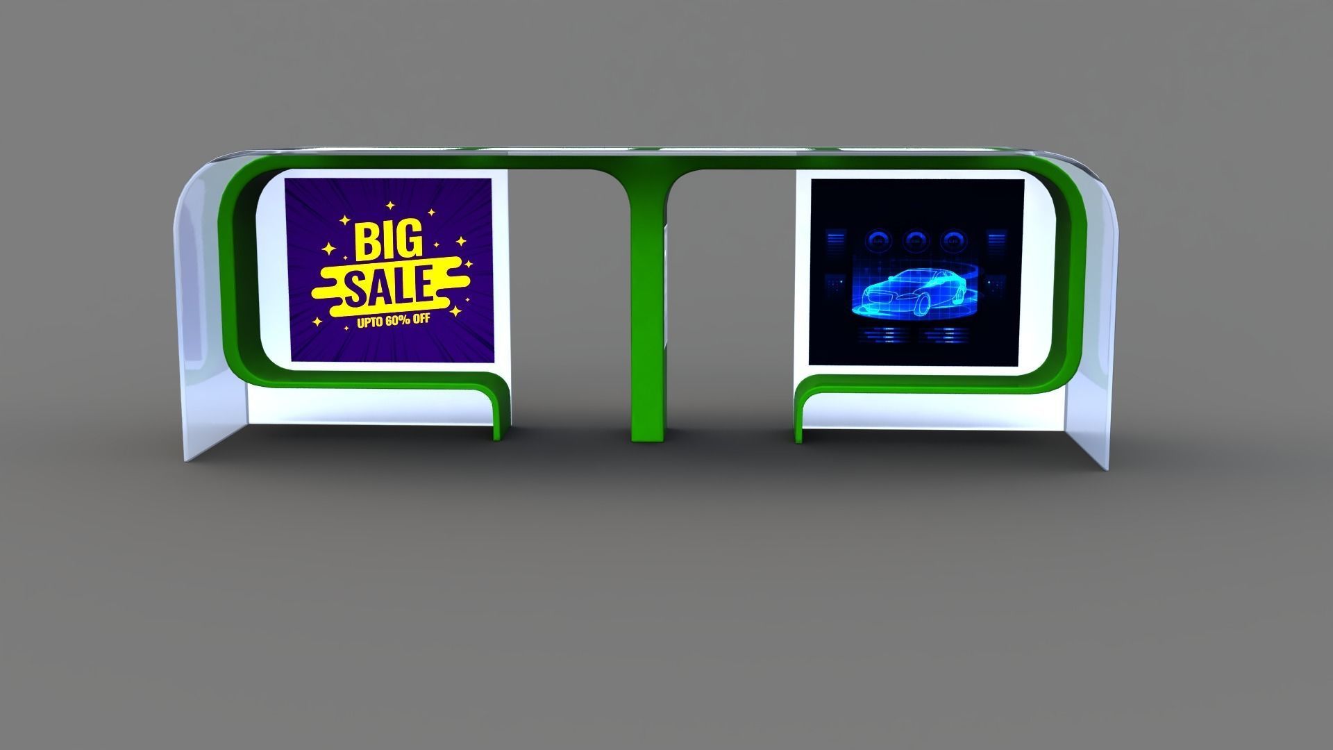 Bus Stop Low-poly 3D model_33