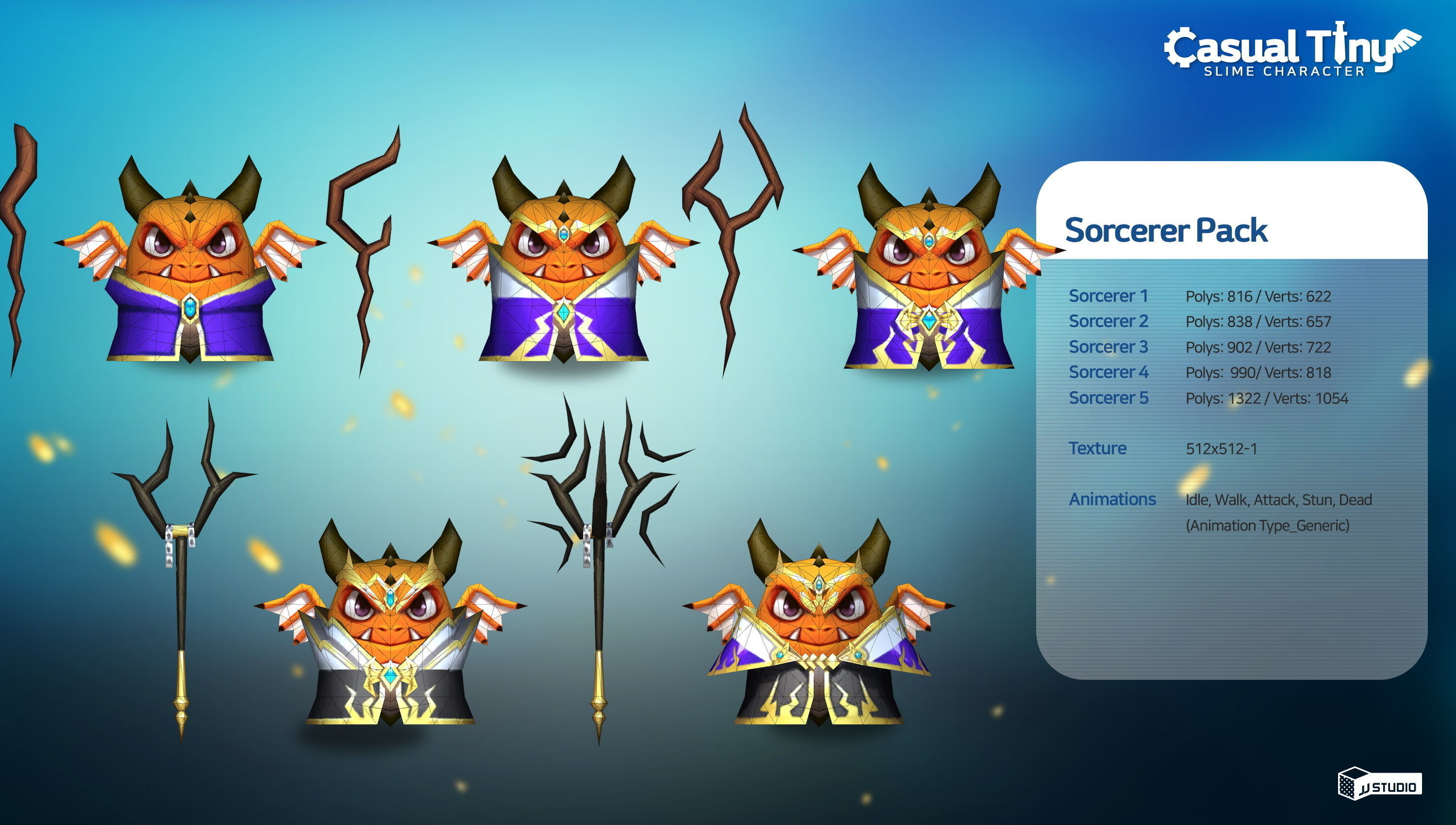 Casual Tiny Slime - Sorcerer Pack Low-poly 3D model_2