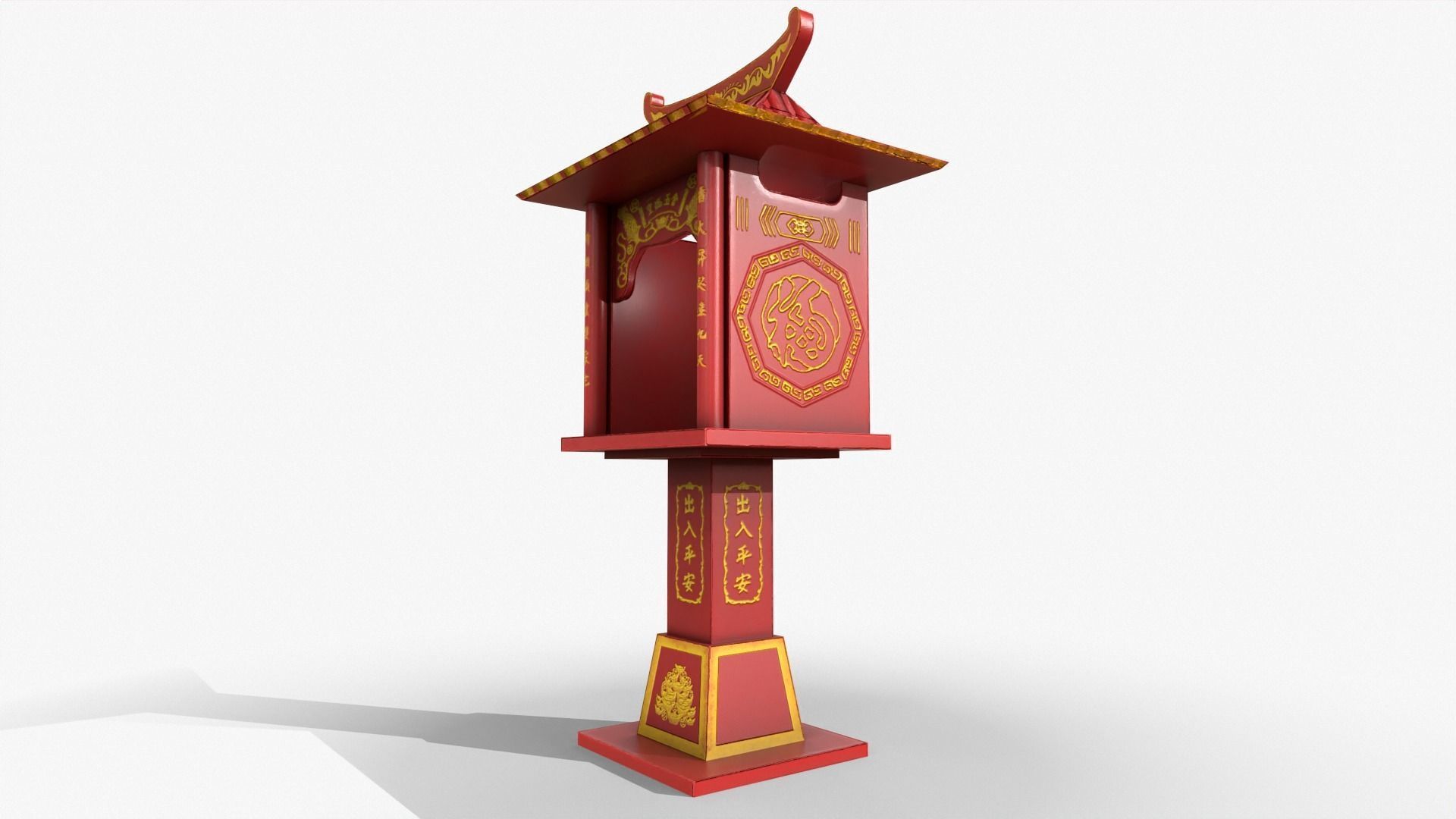 Buddhist altar chinese Low-poly 3D model_2