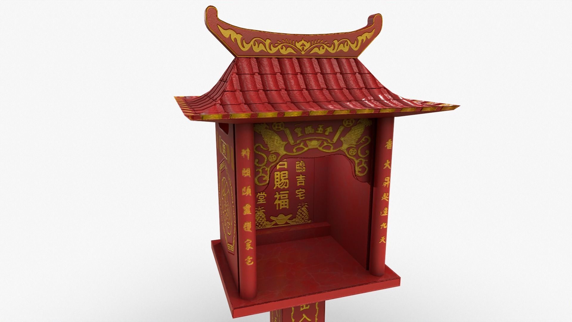 Buddhist altar chinese Low-poly 3D model_4