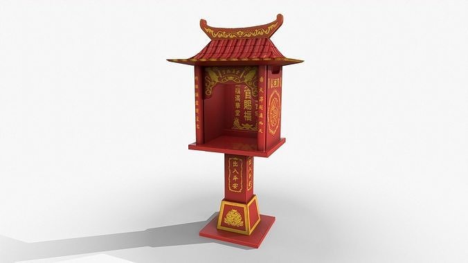 Buddhist altar chinese Low-poly 3D model