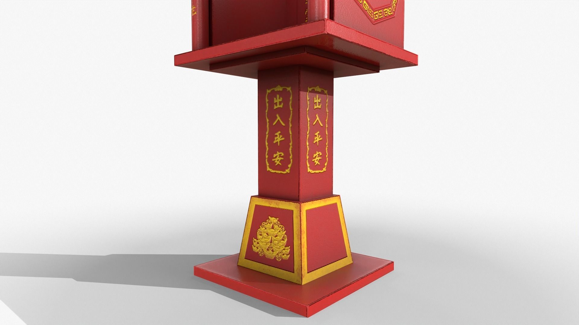 Buddhist altar chinese Low-poly 3D model_6