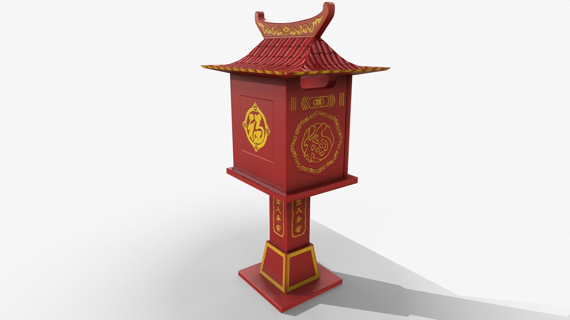 Buddhist altar chinese Low-poly 3D model_3