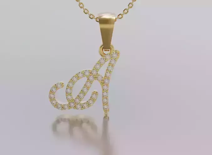 Letter A gold logo with diamond in middle