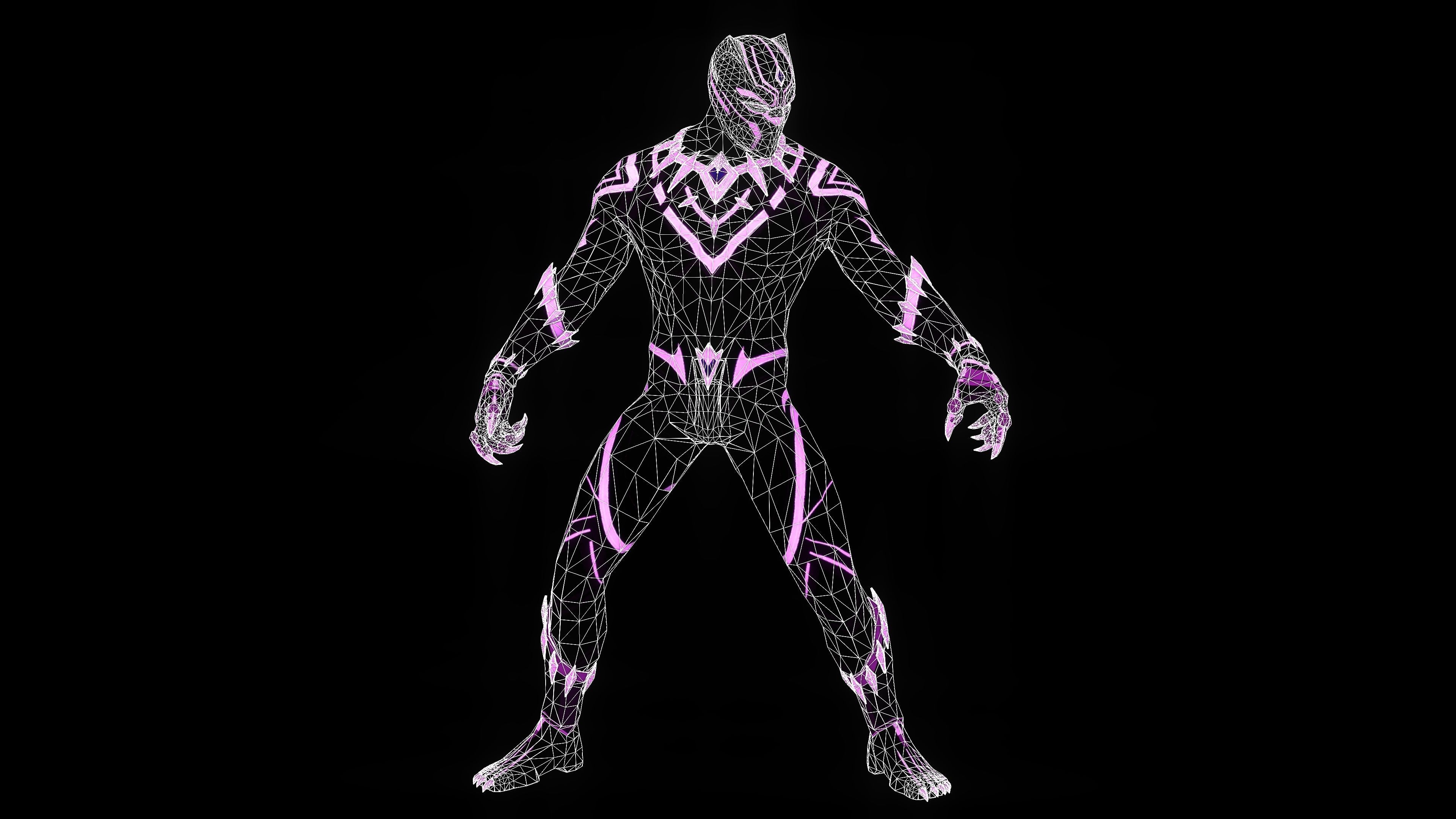 BLACK PANTHER with Animation 3D model_18