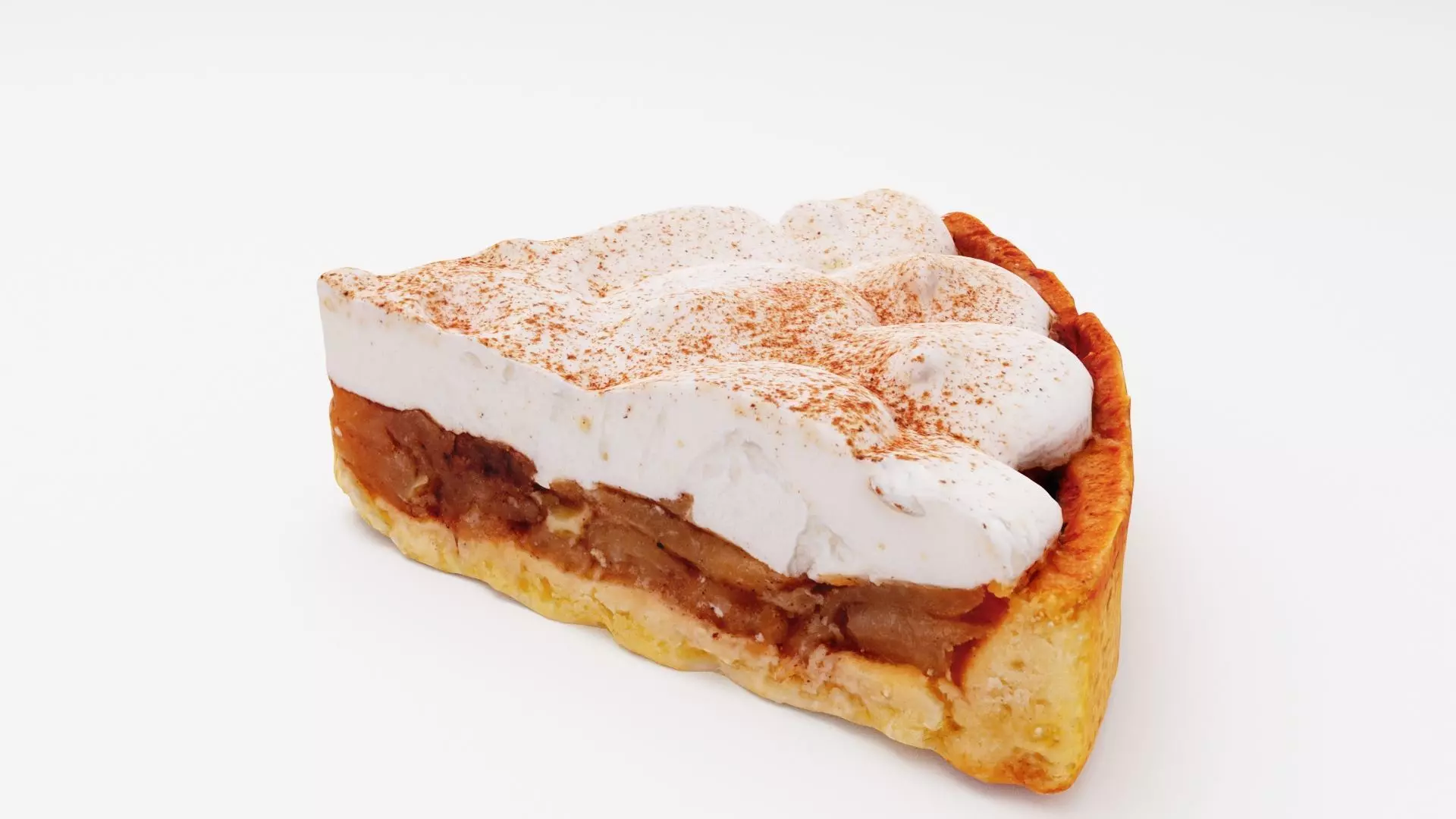 Apple pie or cake with sour cream model 3D model_0