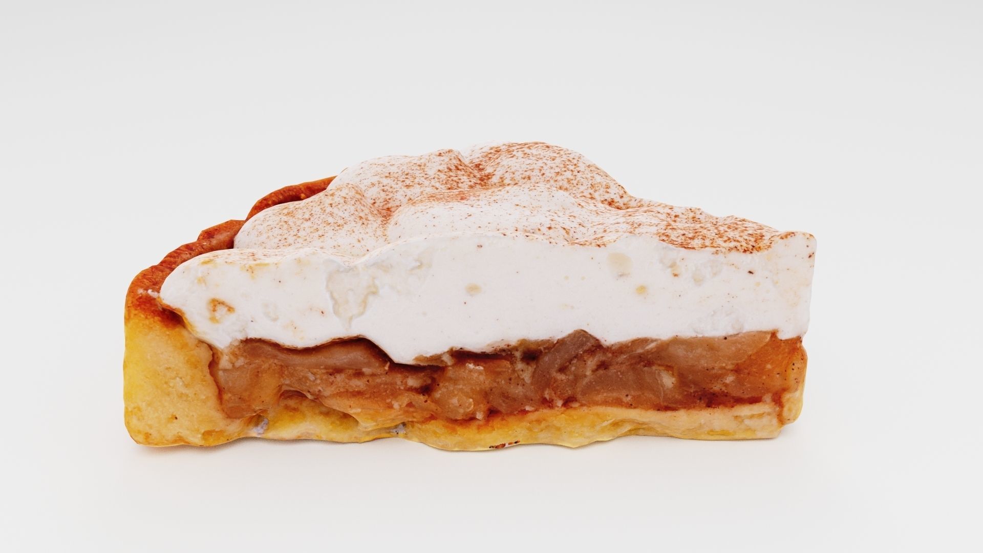 Apple pie or cake with sour cream model 3D model_5