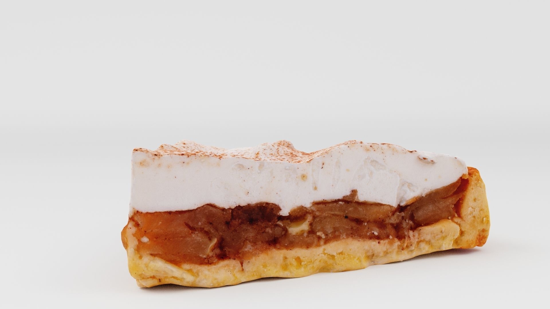 Apple pie or cake with sour cream model 3D model_6