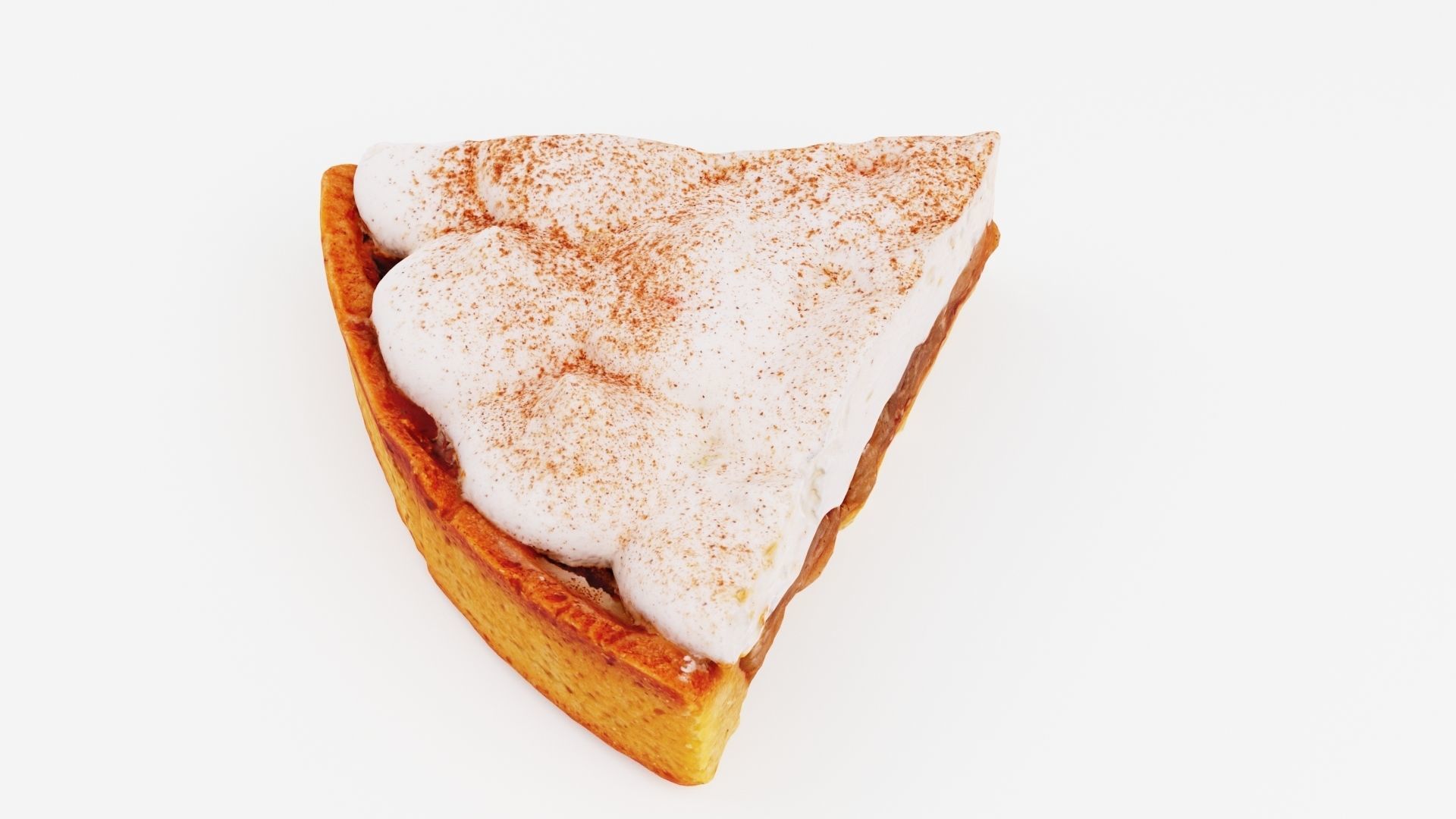 Apple pie or cake with sour cream model 3D model_4