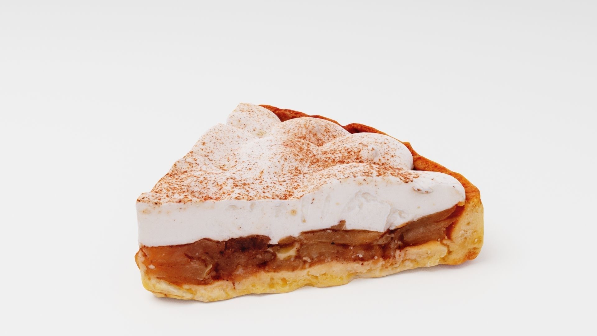 Apple pie or cake with sour cream model 3D model_1