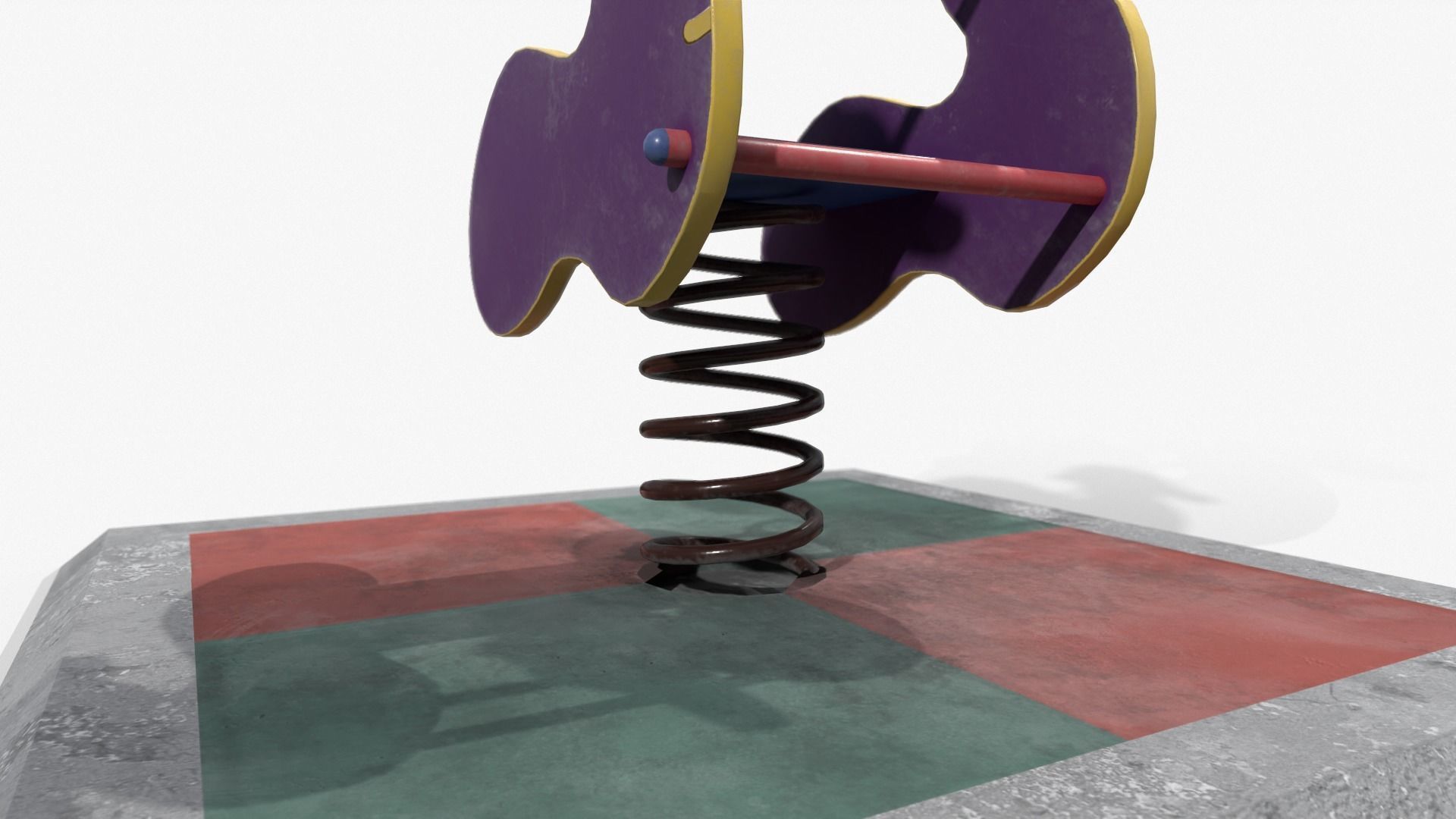 Spring Rider Seahorse Low-poly 3D model_4