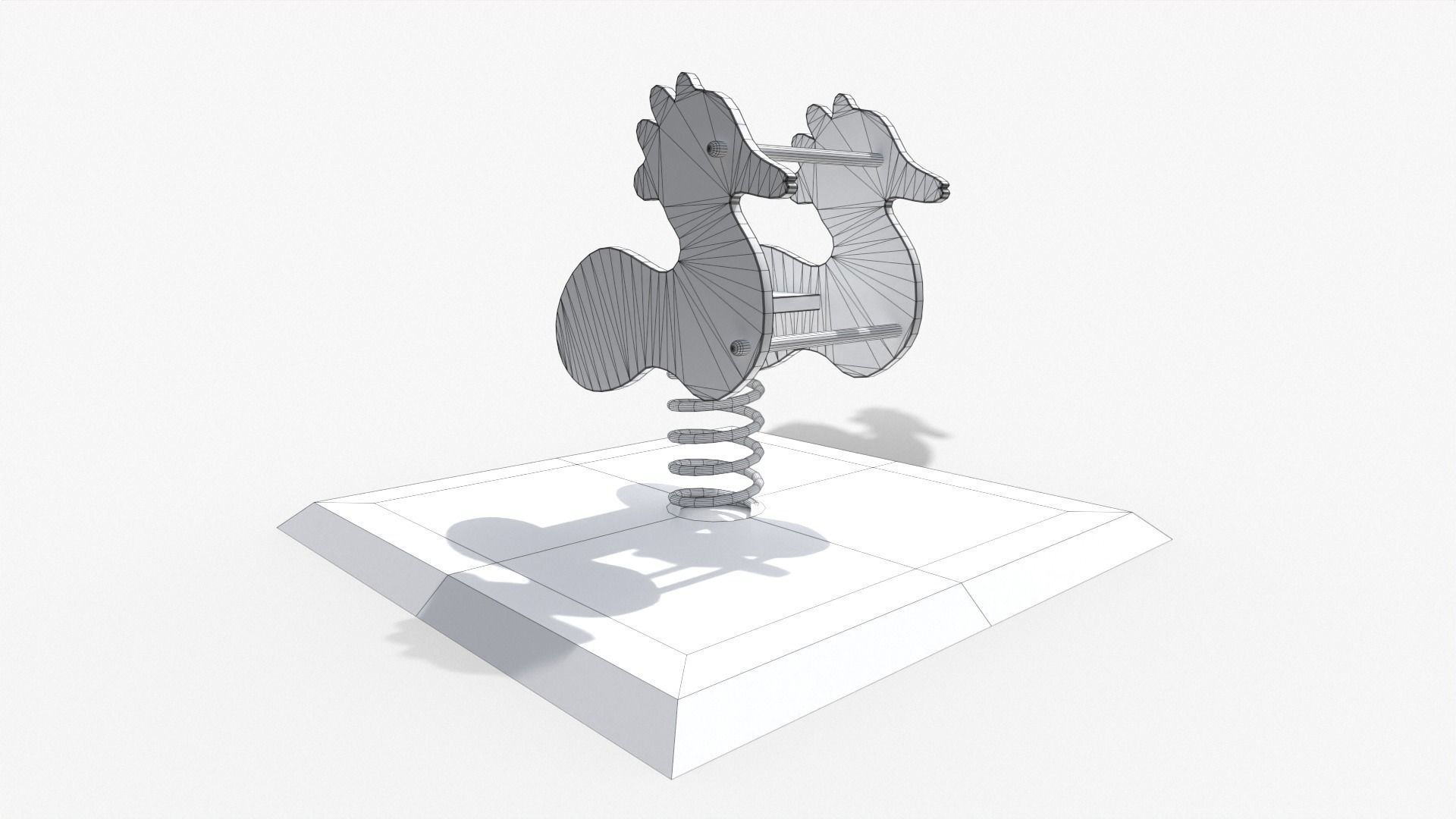 Spring Rider Seahorse Low-poly 3D model_8