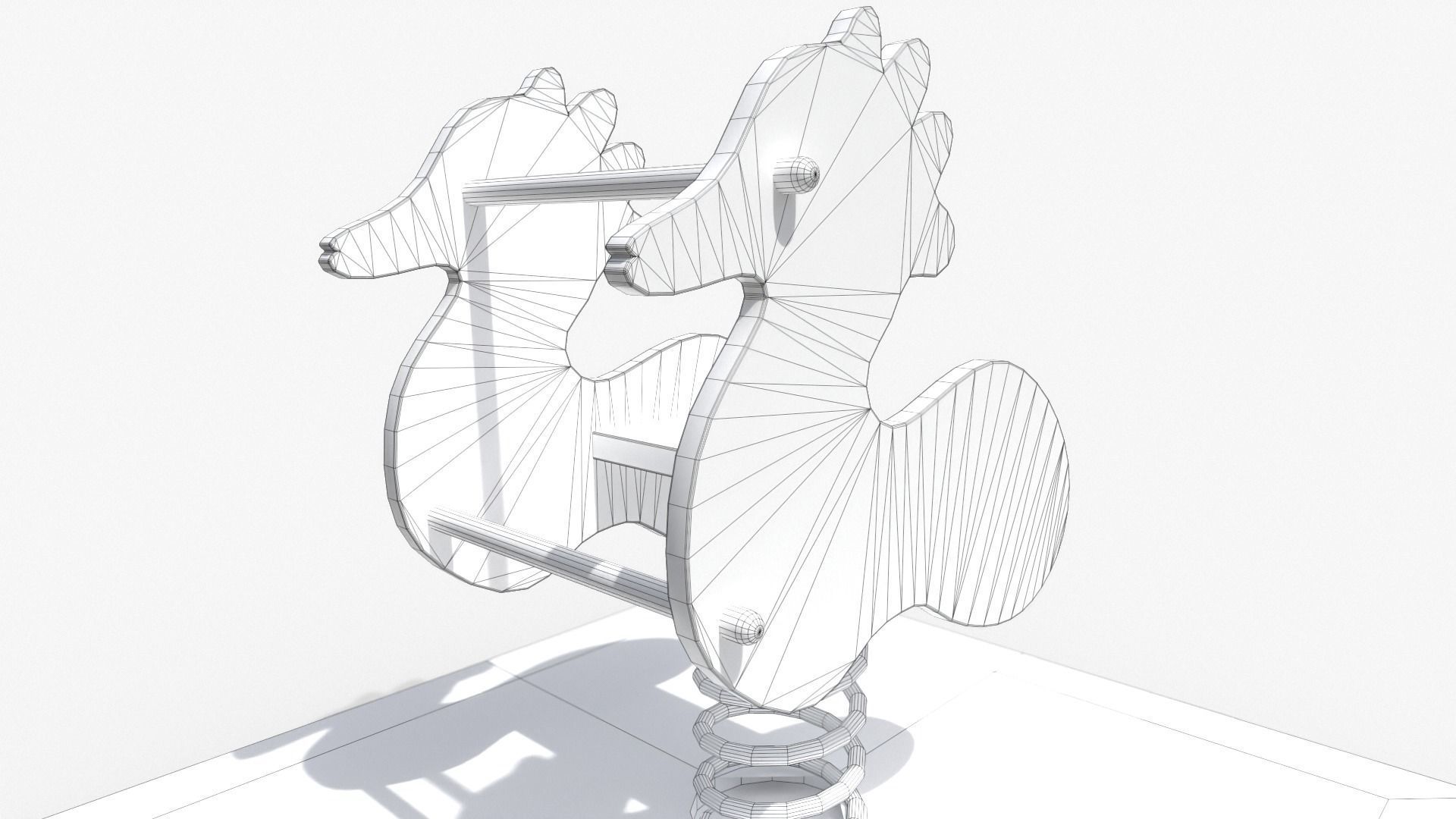 Spring Rider Seahorse Low-poly 3D model_9