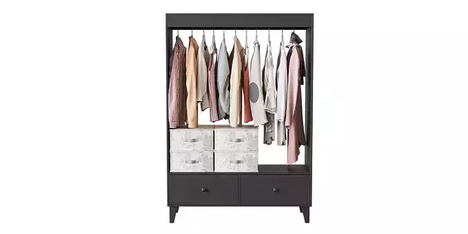 Ikea ikea BRUGGIA Open wardrobe dark gray