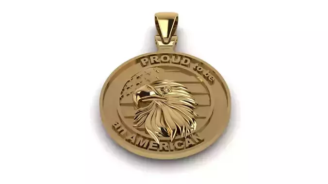 American flag and eagle pendant 3D print model 3D print model