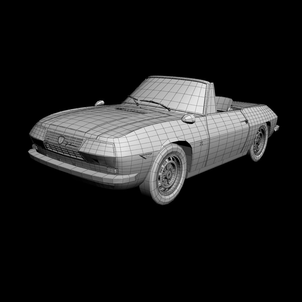 Lancia Fulvia Sport Zagato Spider 3D model_13