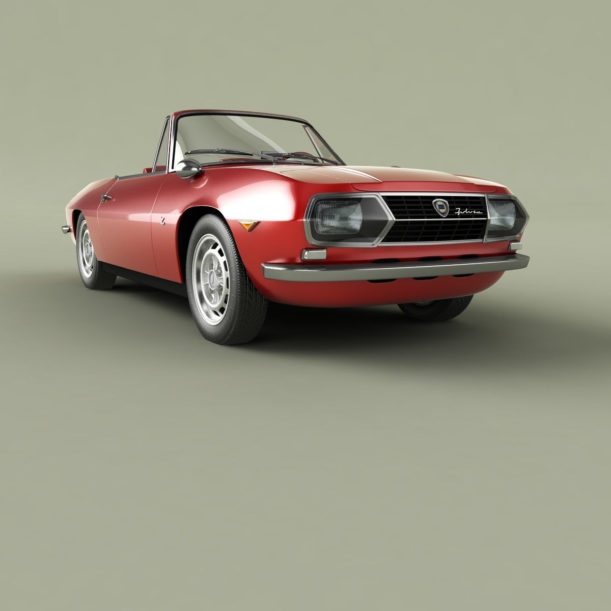 Lancia Fulvia Sport Zagato Spider 3D model_9