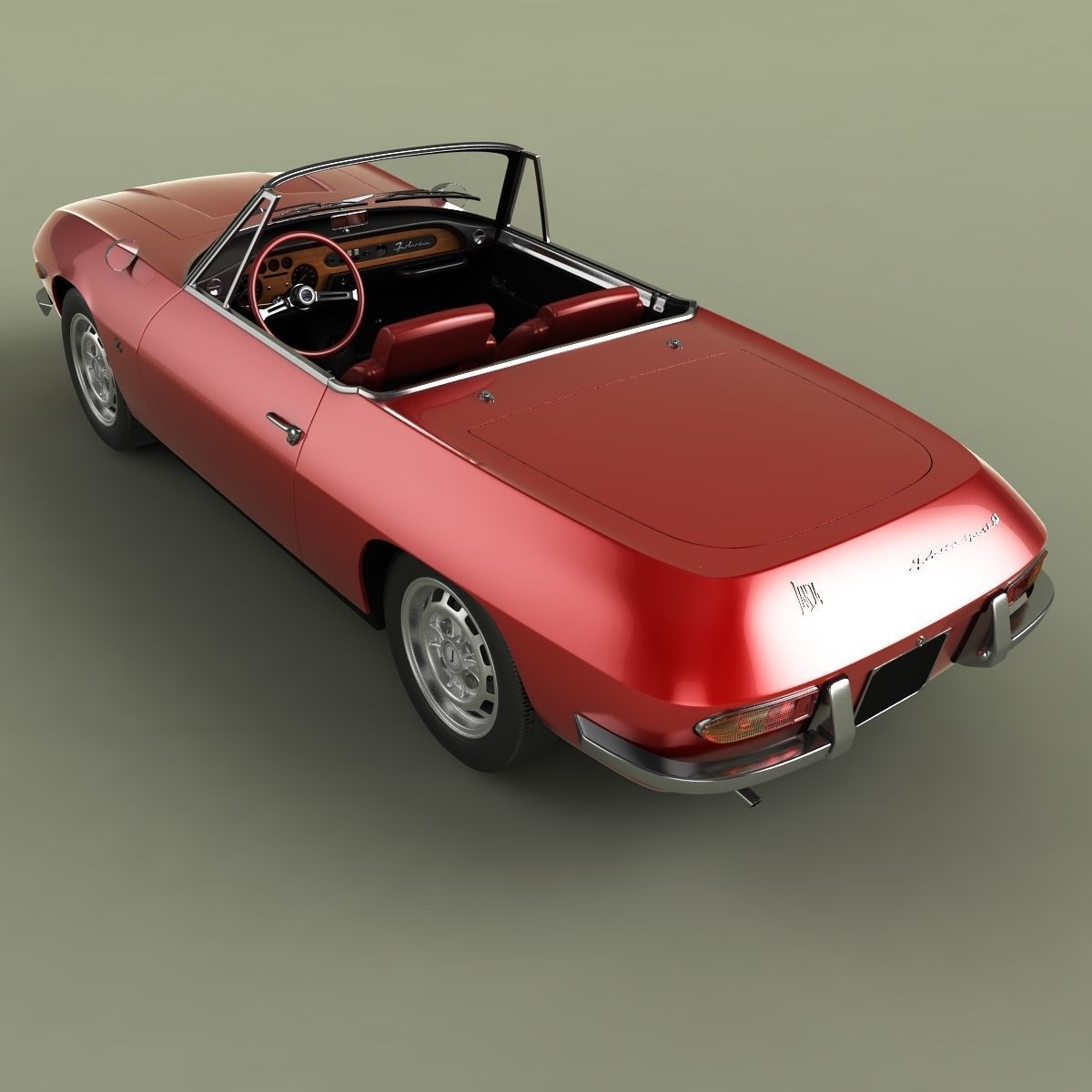 Lancia Fulvia Sport Zagato Spider 3D model_7