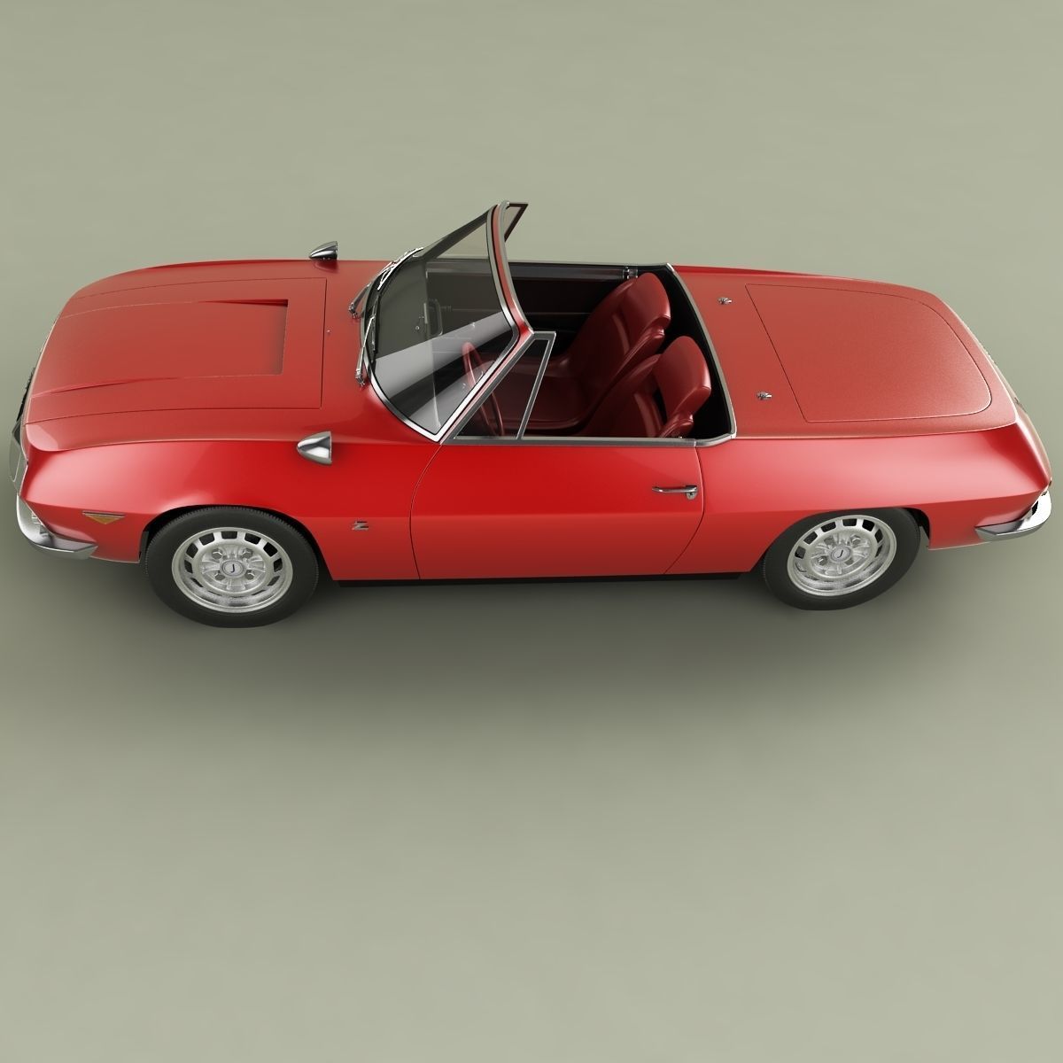 Lancia Fulvia Sport Zagato Spider 3D model_6