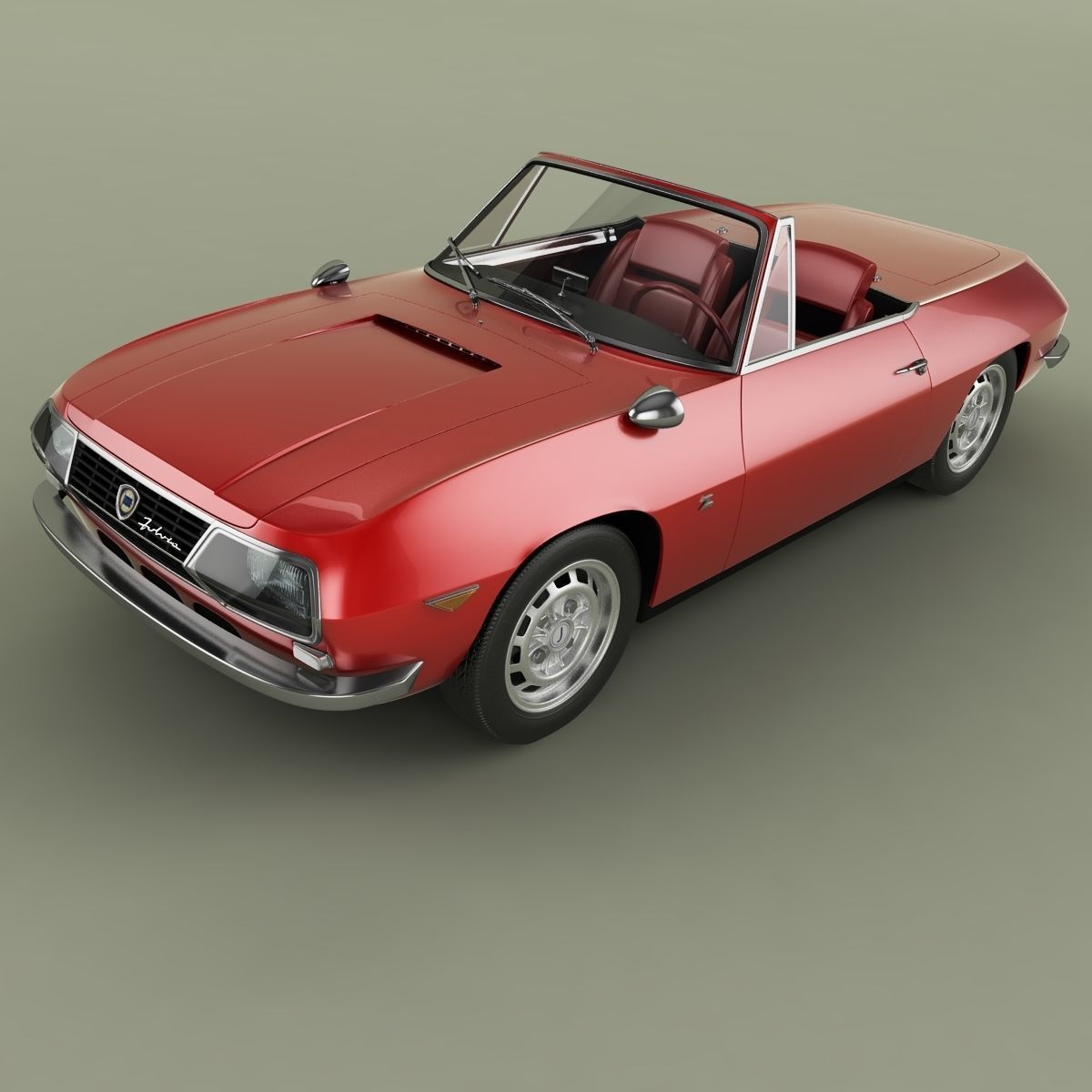 Lancia Fulvia Sport Zagato Spider 3D model_5