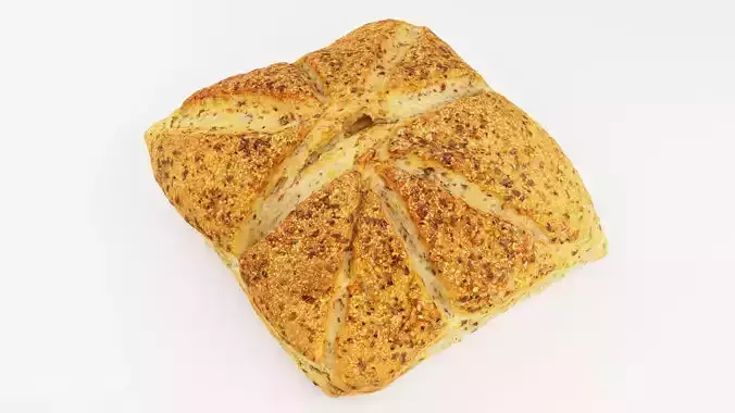 Bread with seeds and spices baked food