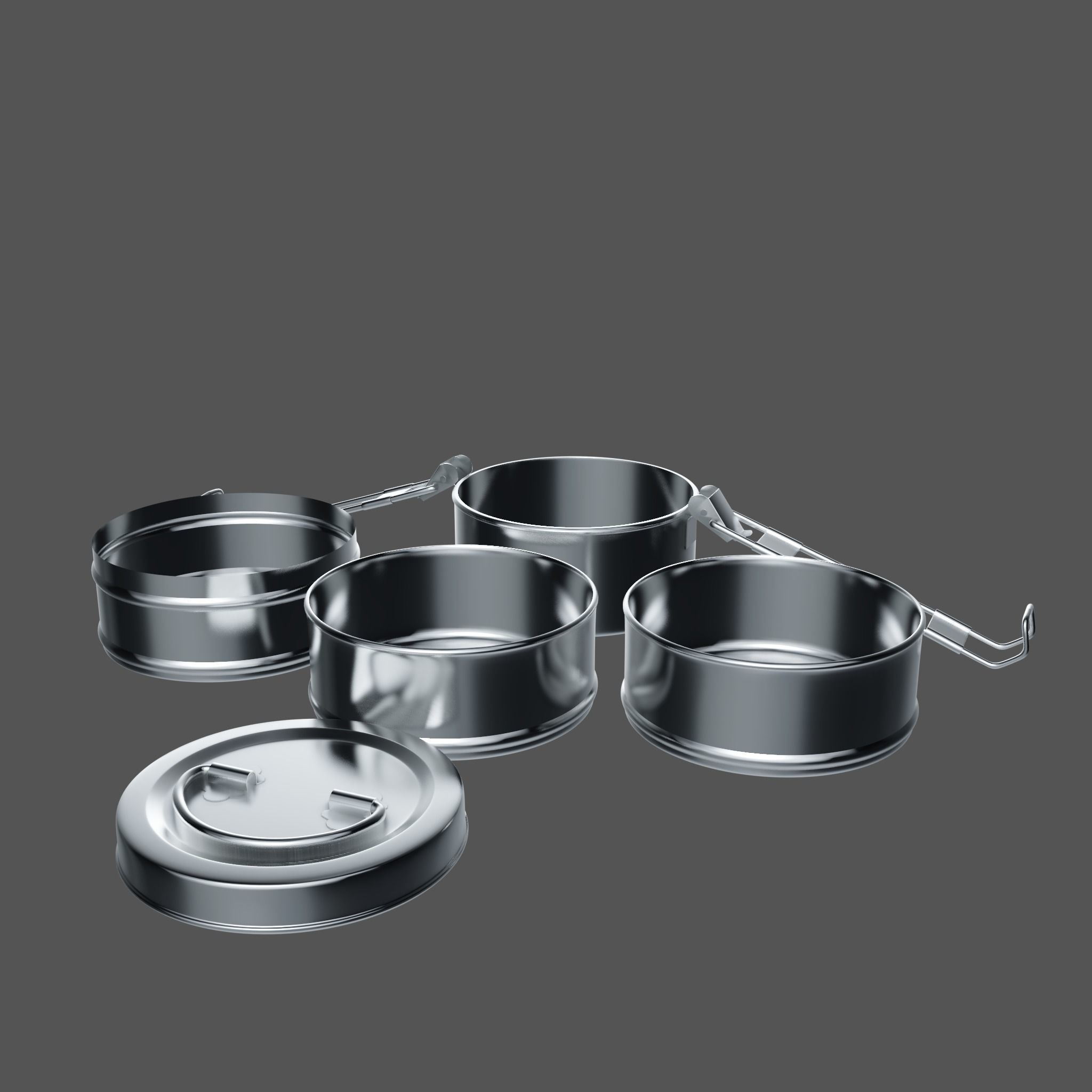 Multi Layer Tiffin Box 3D model_5