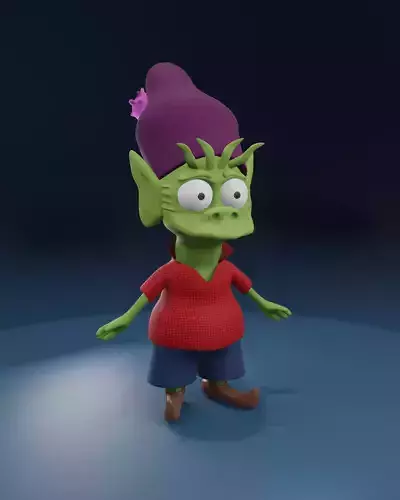 Low poly character gnome wearing shirt